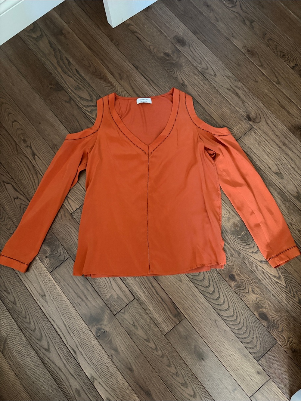Bailey 44 Orange Cold-Shoulder V-Neck Long Sleeve Top
